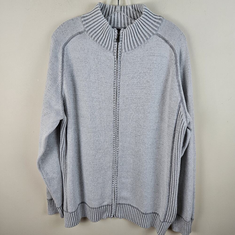 Buckle BKE Cardigan Sweater Mens Size XXL Gray Full Zip Cotton Outdoor